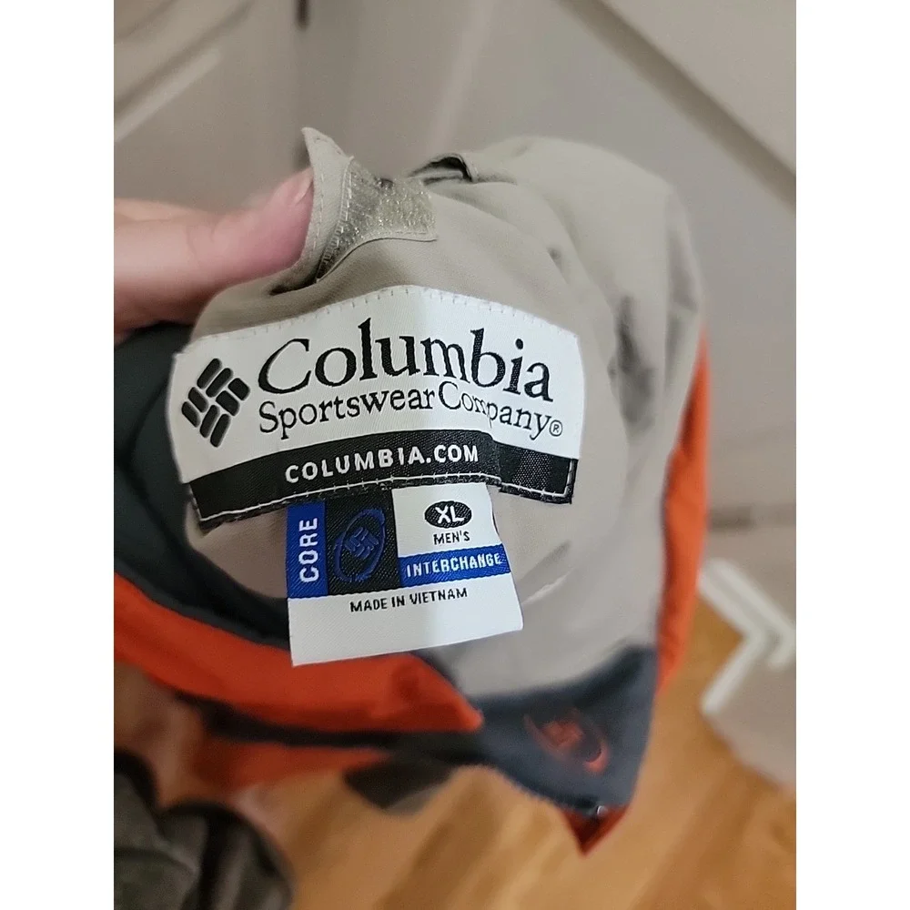Columbia Jacket Men's XL Tan Gray Orange Interchange Reversible-Lining Full Zip